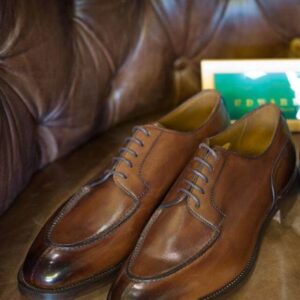 Handmade Men's Leather Brown Split Toe Shoes - leathersguru