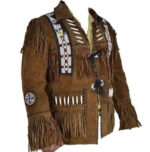 Handmade Brown Cowboy Suede Jacket,New Cowboy With Fringe Jacket - leathersguru