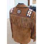 Handmade Brown Cowboy Suede Jacket,New Cowboy With Fringe Jacket - leathersguru