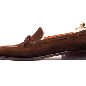 Bespoke Brown Suede Tussles Loafer Shoes for Men's - leathersguru