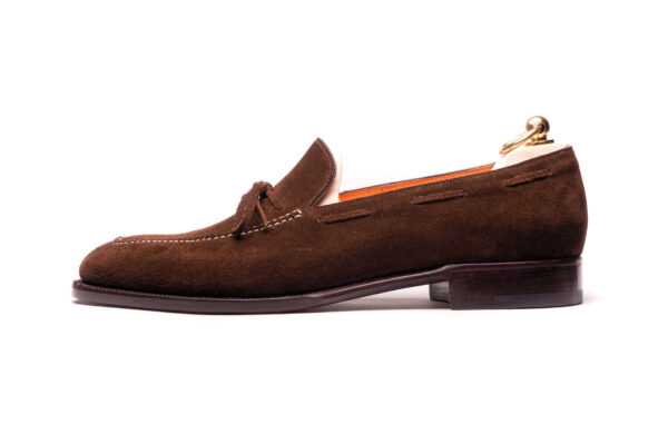 Bespoke Brown Suede Tussles Loafer Shoes for Men's - leathersguru