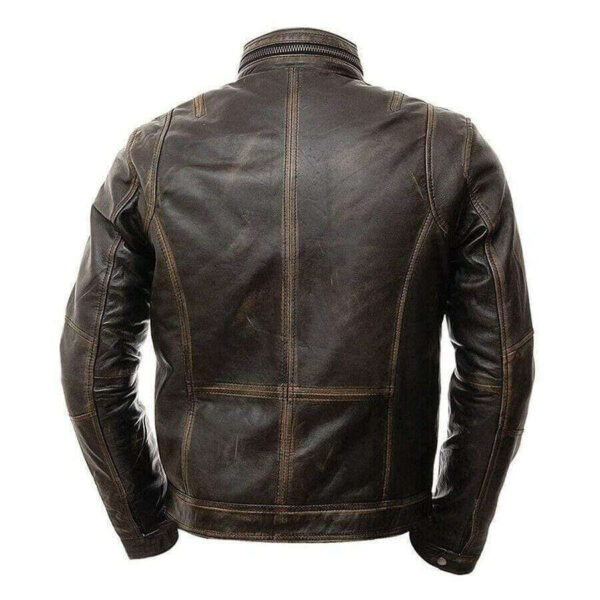 Handmade Cafe Racer Vintage Men's Distressed Biker Brown Jacket - leathersguru