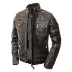 Handmade Cafe Racer Vintage Men's Distressed Biker Brown Jacket - leathersguru