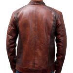 Handmade Cafe Racer Motorcycle Vintage Distressed Brown Waxed Biker Men's Leather Jacket - leathersguru