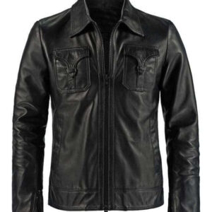 Men's Genuine Leather Black Slim fit Biker Motorcycle Jacket - leathersguru