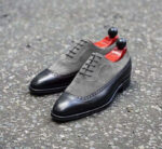 Men's Oxford Shoes Black Grey Leather Suede Party Shoes