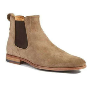 Bespoke Tan Chelsea Suede Slip On Boots - leathersguru