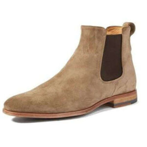 Bespoke Tan Chelsea Suede Slip On Boots - leathersguru