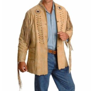 Handmade Cowboy Suede Jacket Western Coat, Cowboy Fringe Jacket - leathersguru