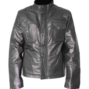 Slim Fit Black Leather jacket Brando Look For Men's Fashion Jacket