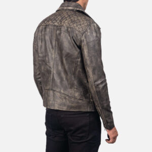 Danny Quilted Brown Leather Biker Jacket