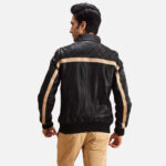 Danson Black Leather Bomber Jacket