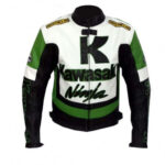 GREEN MOTORCYCLE BIKER JACKET MEN LEATHER JACKET MOTORBIKE RACING LEATHER JACKET