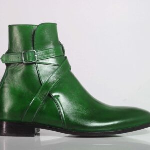 Handmade Green Jodhpurs Leather BootsFor Men's - leathersguru