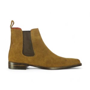 Handmade Ankle Brown Chelsea Suede Boot For Men,s - leathersguru