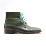 Handmade Ankle High Genuine Leather Boot, Lace Up Luxury Boot For Men's