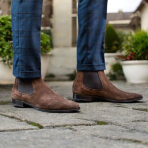 Handmade Brown Chelsea Boots, Men Dress Casual Ankle Boots