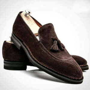 Handmade Brown Suede Split Toe Tussles Shoes - leathersguru