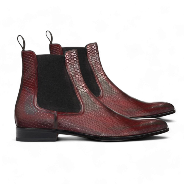 Handmade Python Ankle Boots for Men