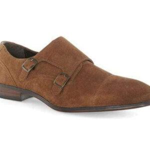 Handmade Brown Double Monk Suede Shoe - leathersguru