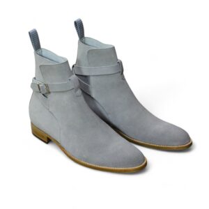 Handmade Jodhpurs Gray Suede Ankle High Classic Boots Jodhpurs Made to Order