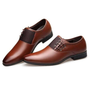 Handmade Brown Leather Tweed Lace Up Shoe - leathersguru