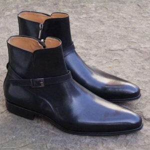 Handmade Men Black Jodhpurs Ankle High boot - leathersguru