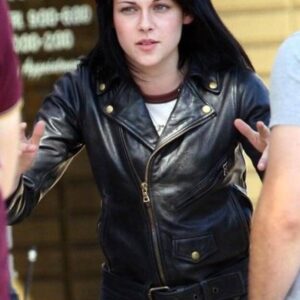 The Runways Kristen Stewart Joan Leather Women's Black Jacket - leathersguru