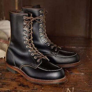 Handmade Men's Black Leather Lace Up Ankle High Boot - leathersguru