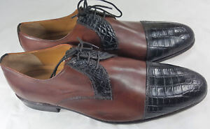 Handmade Black Brown Men Leather Shoes, Men Lace Up Brogue Cap Toe Formal Shoes