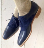 Handmade Blue Leather Oxford Shoes Men Luxury Shoes Buy Best Quality