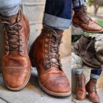 Handmade Brown Ankle Vintage Leather Boot,Oxford Dress Boot For Men's