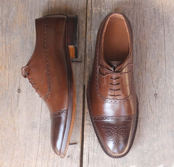 Handmade Brown Leather Shoes, Dress Formal Shoes