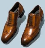 Handmade Brown Wing Tip Leather Shoes,Men Lace Up Shoes,Oxford Shoes