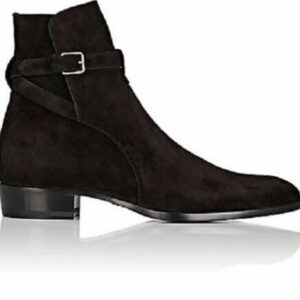 Handmade Black Jodhpurs Suede Ankle High Boots For Men's - leathersguru