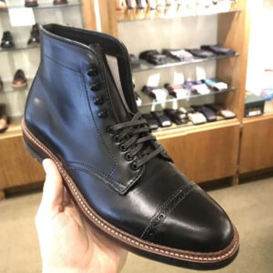 Handmade Men's Black Cap Toe Formal Boot, Men Lace up Derby Ankle Leather Boots