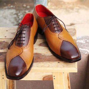 Handmade Men's Designing Shoes, Men's Tan Brown Leather Lace Up Shoes