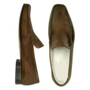 Handmade Men's Loafer Shoes, Men's Brown Leather Loafer Slips Formal Shoes.