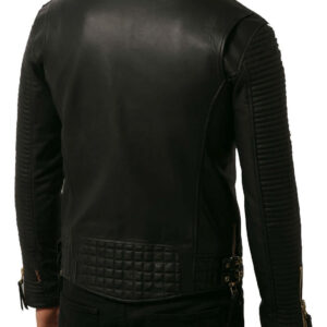 Handmade Men's Soft Leather Jacket for Men Black Biker Motorcycle Cafe Racer