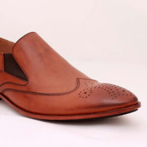 Handmade Men's Tan Brown Leather Loafer Shoes, Men Designer Fashion Dress Shoe