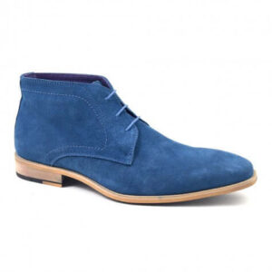 Handmade Men blue Suede casual Chukka Half Ankle boots - leathersguru