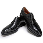 Men's Handmade Black Alligator Leather Shoes, Buckle Style Shoes, Party Wear Shoes