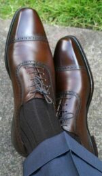 Bespoke Brown Leather Cap Toe Lace Up Shoe for Men - leathersguru