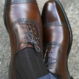 Bespoke Brown Leather Cap Toe Lace Up Shoe for Men - leathersguru