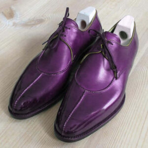 Handmade Purple Split Toe Leather Shoes,Oxford Men's Shoes