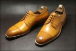 Bespoke Tan Leather Cap Toe Lace Up Shoes, Men's Shoes,Dress Shoes - leathersguru