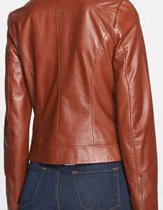 Handmade women brown Leather Jacket, women brown biker Leather Jacket, Stylish women leather jacket