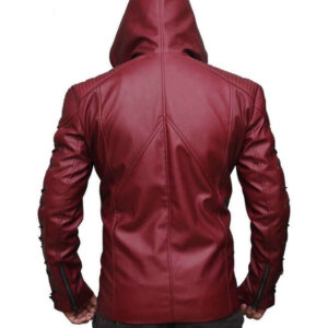 Hooded Arsenal Arrow Colton Haynes Hooded Real Leather Jacket