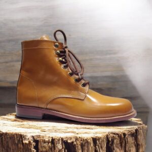 Tan Lace Up Pure Leather Ankle Boot For Men's