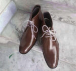 Handmade Chukka Blue Leather Boot - leathersguru